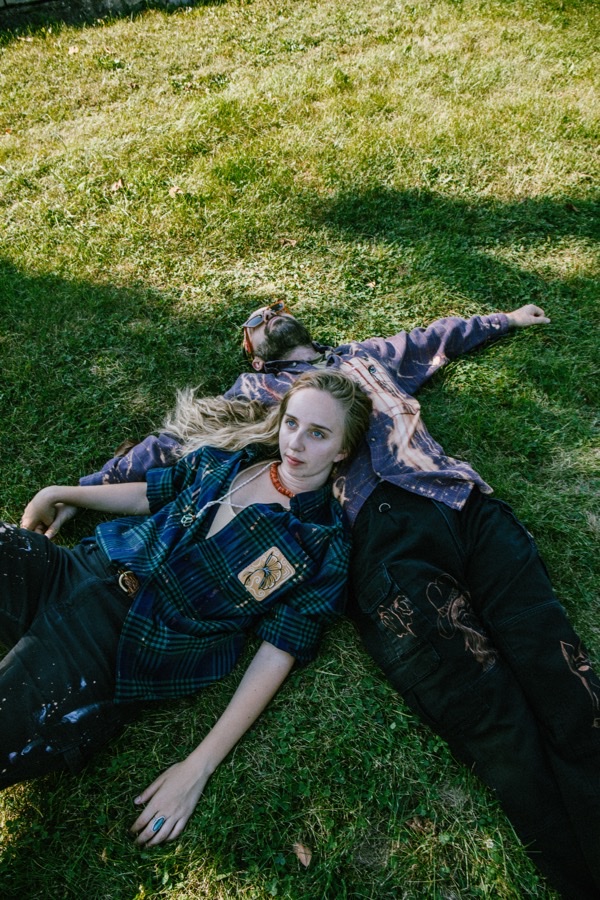Hand-painted jackets worn outdoors in Chicago